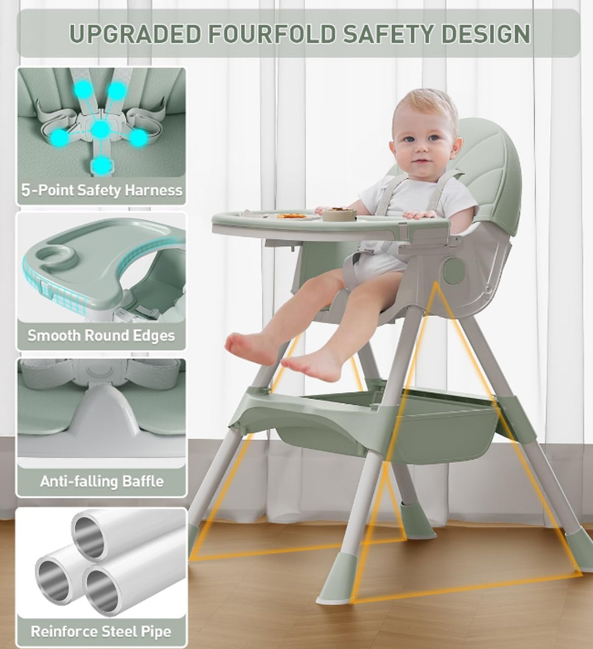 SILLA DE COMER PARA BEBÉ 3 EN 1 – MULTIFUNCIONAL Y AJUSTABLE 🍼🪑 - 3
