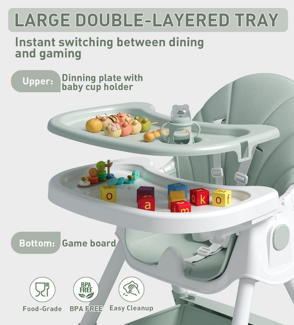 SILLA DE COMER PARA BEBÉ 3 EN 1 – MULTIFUNCIONAL Y AJUSTABLE 🍼🪑