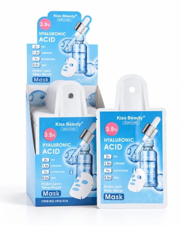 Mascarilla Facial Hidratante y Reparadora Kiss Beauty Skin Clinic – Pack de 4 Unidades