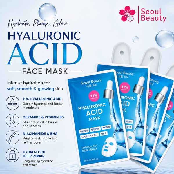 Mascarilla Facial Hidratante y Reparadora Kiss Beauty Skin Clinic – Pack de 4 Unidades