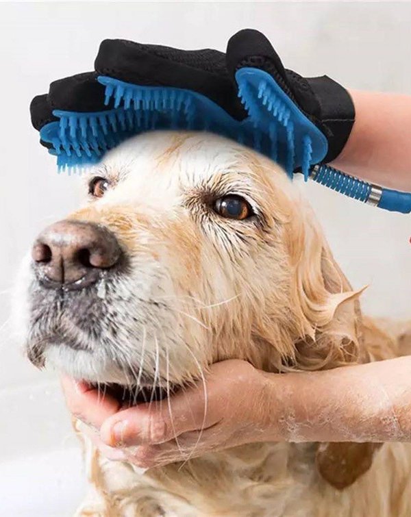 Guante Manguera Masajeador y Cepillo de Baño para Mascotas (Pet Bath Sprayer & Grooming Glove)
