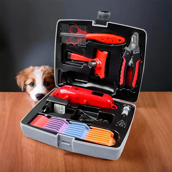 Kit de Corte y Grooming Inalámbrico para Mascotas (Con Maletín)