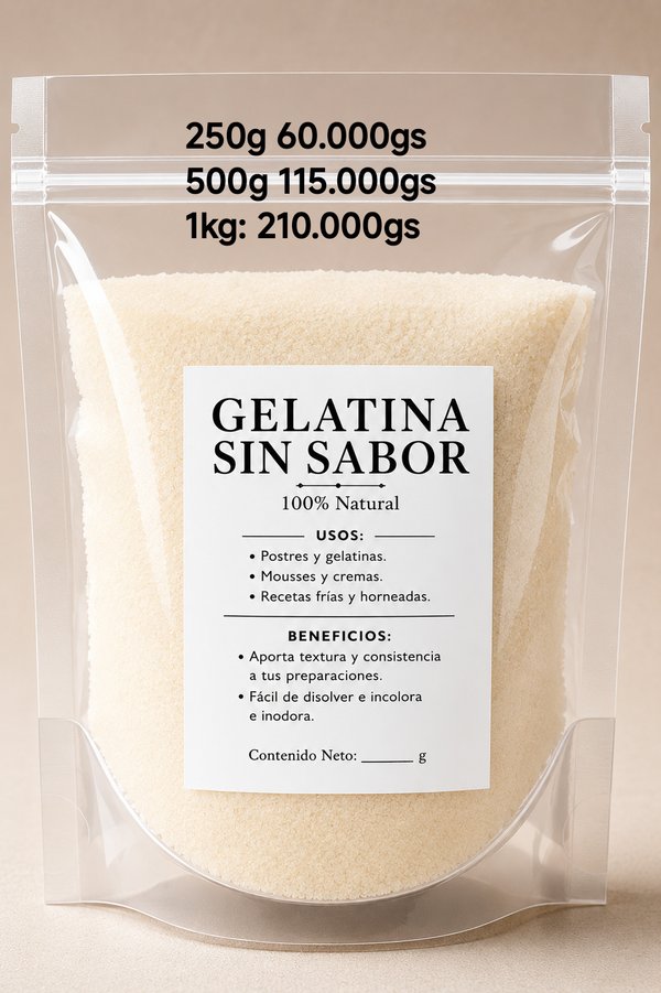 Gelatina sin sabor 