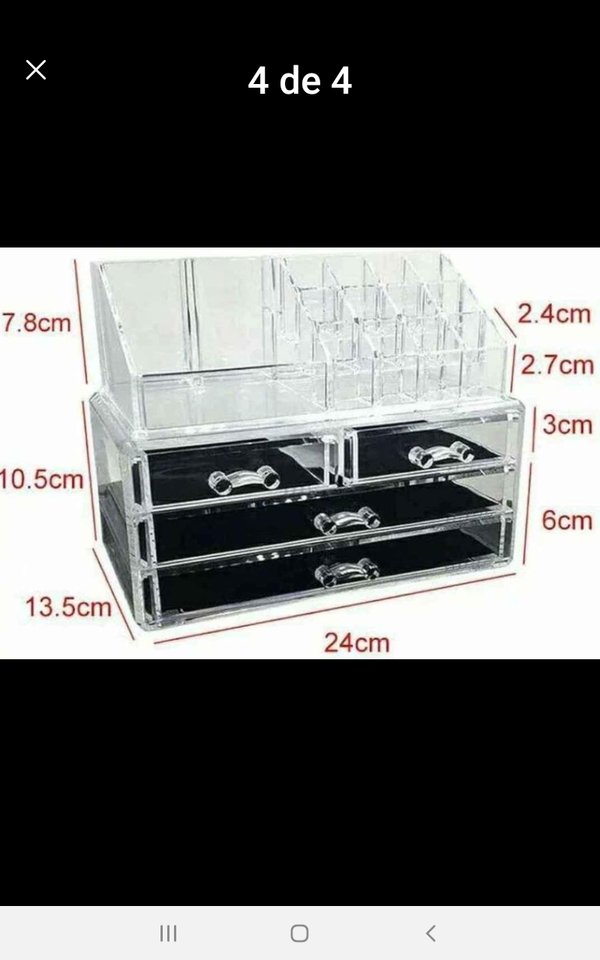 ORGANIZADOR ACRÍLICO TRANSPARENTE PARA MAQUILLAJE 