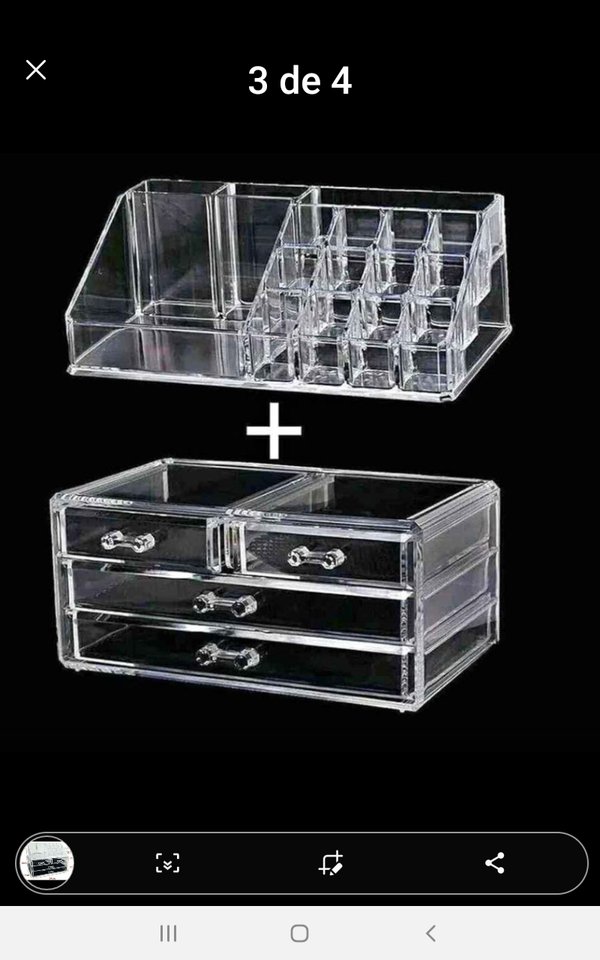 ORGANIZADOR ACRÍLICO TRANSPARENTE PARA MAQUILLAJE 