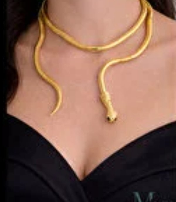 COLLAR MOLDEABLE DORADO SERPIENTE
