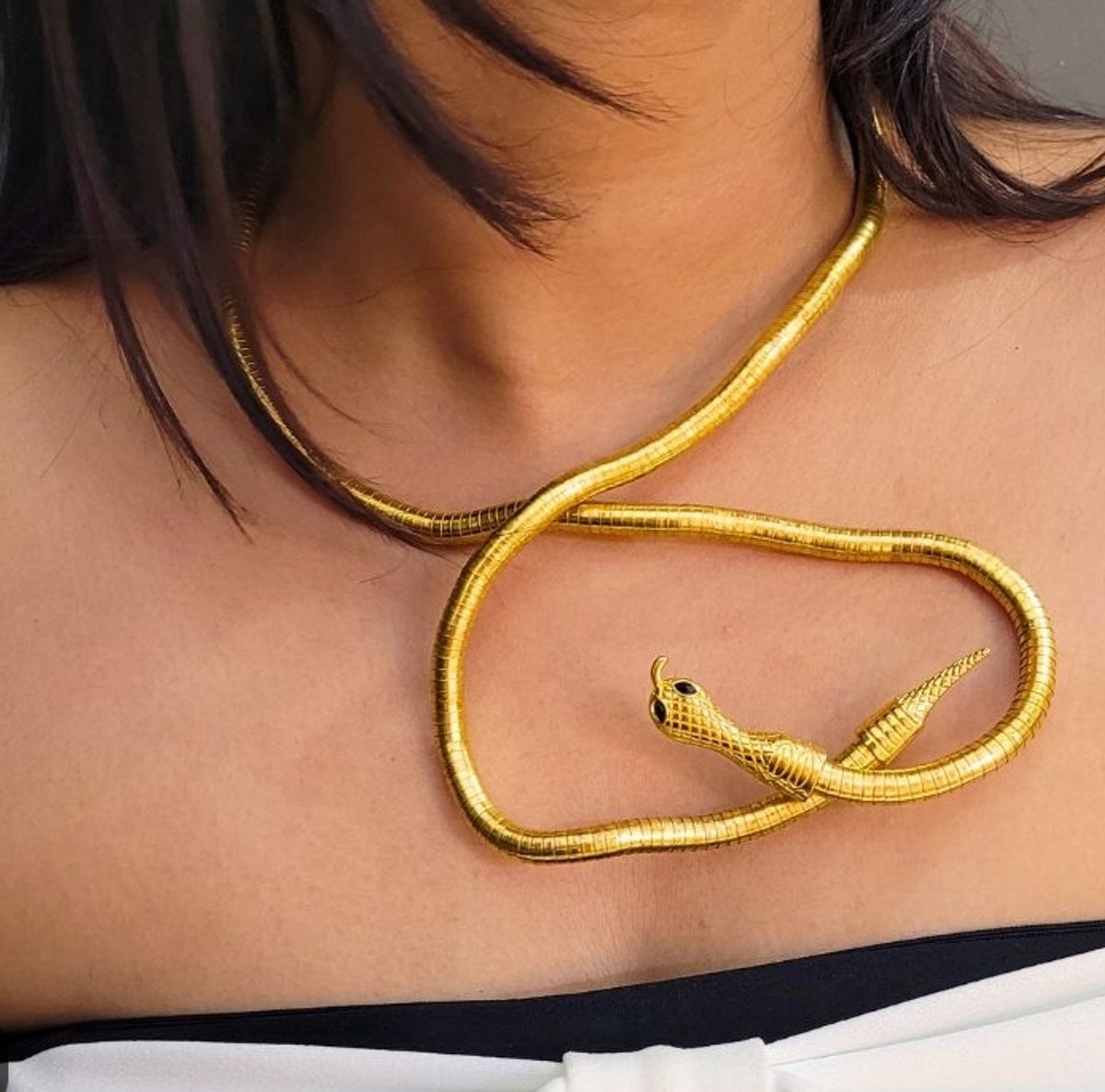 COLLAR MOLDEABLE DORADO SERPIENTE - 4