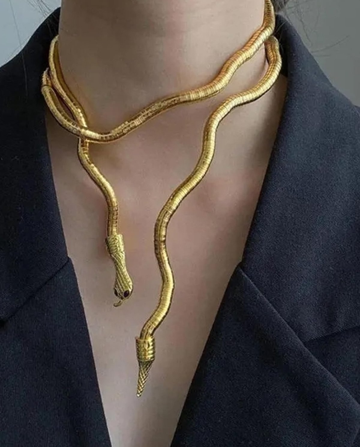 COLLAR MOLDEABLE DORADO SERPIENTE - 3