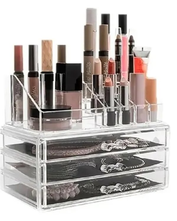 ORGANIZADOR ACRÍLICO TRANSPARENTE PARA MAQUILLAJE 