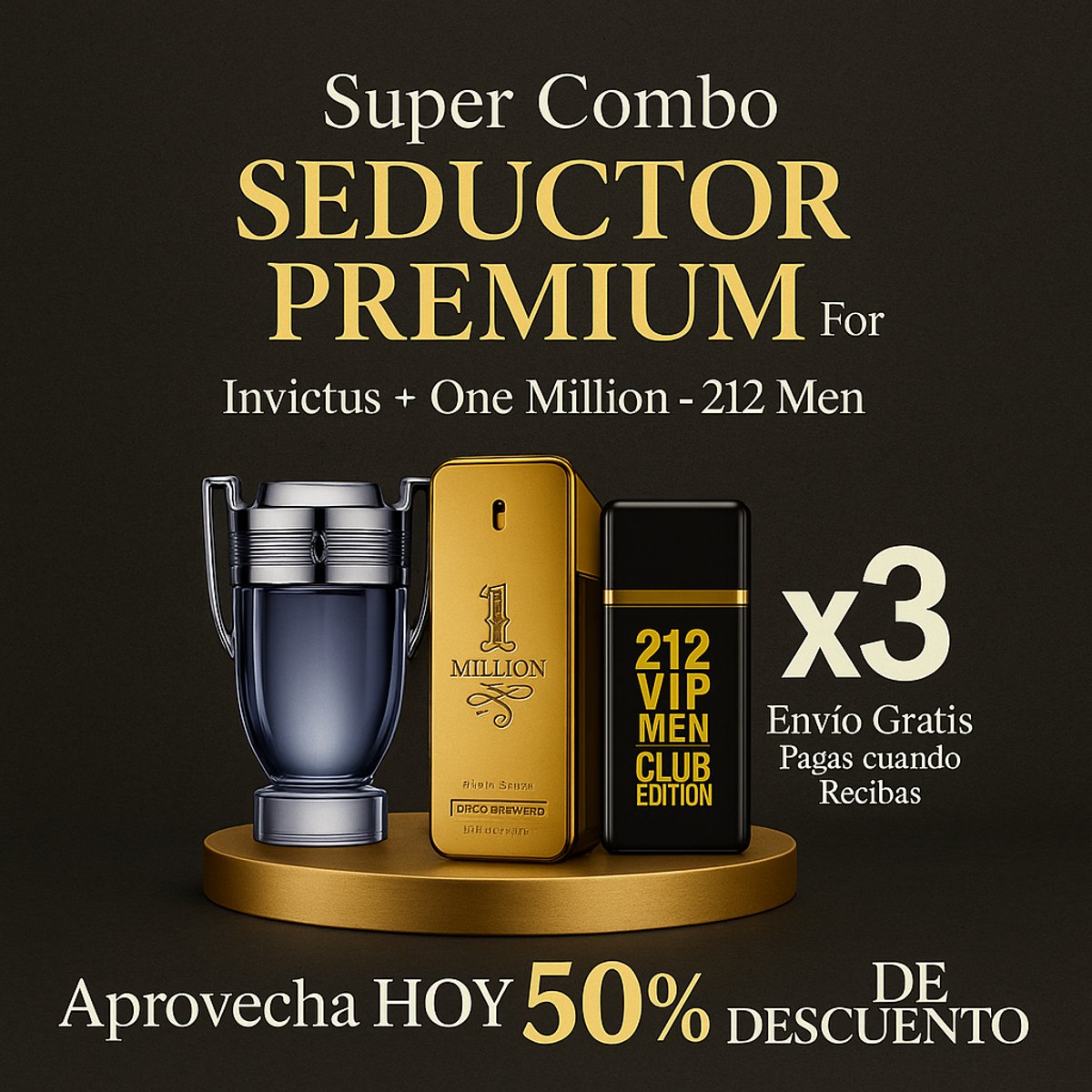 KIT 3 PERFUMES MASCULINOS