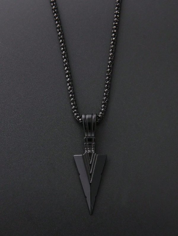 Cadena con Dije Punta de Flecha Premium (All Black) ⚡