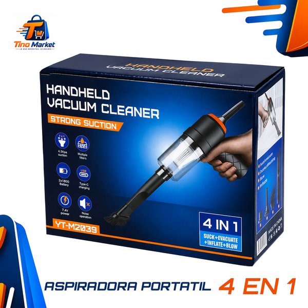 Mini Aspiradora Portátil 4 en 1 YT-M2039 | Aspira, Sopla e Infla