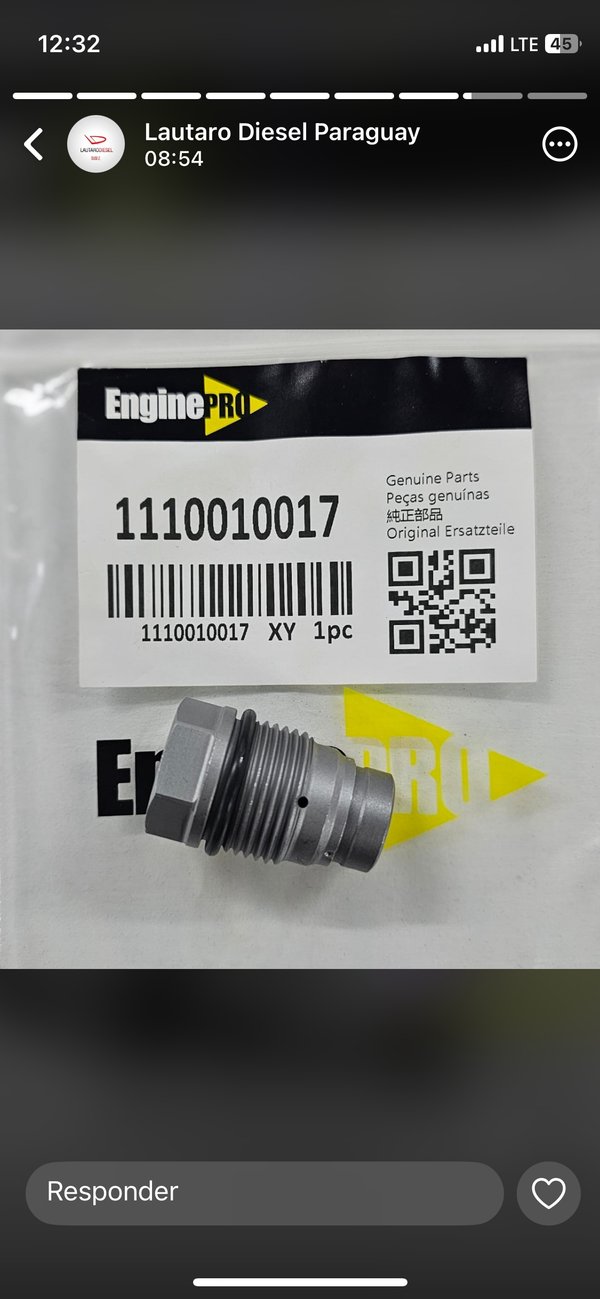 Válvula de limitación de presión (Pressure Relief Valve).