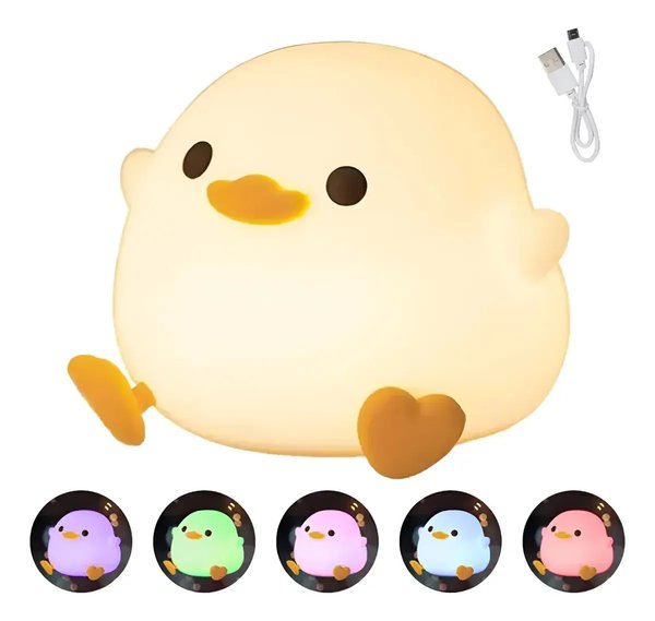 Lámpara Led De Patito De Silicona De Colores Recargable