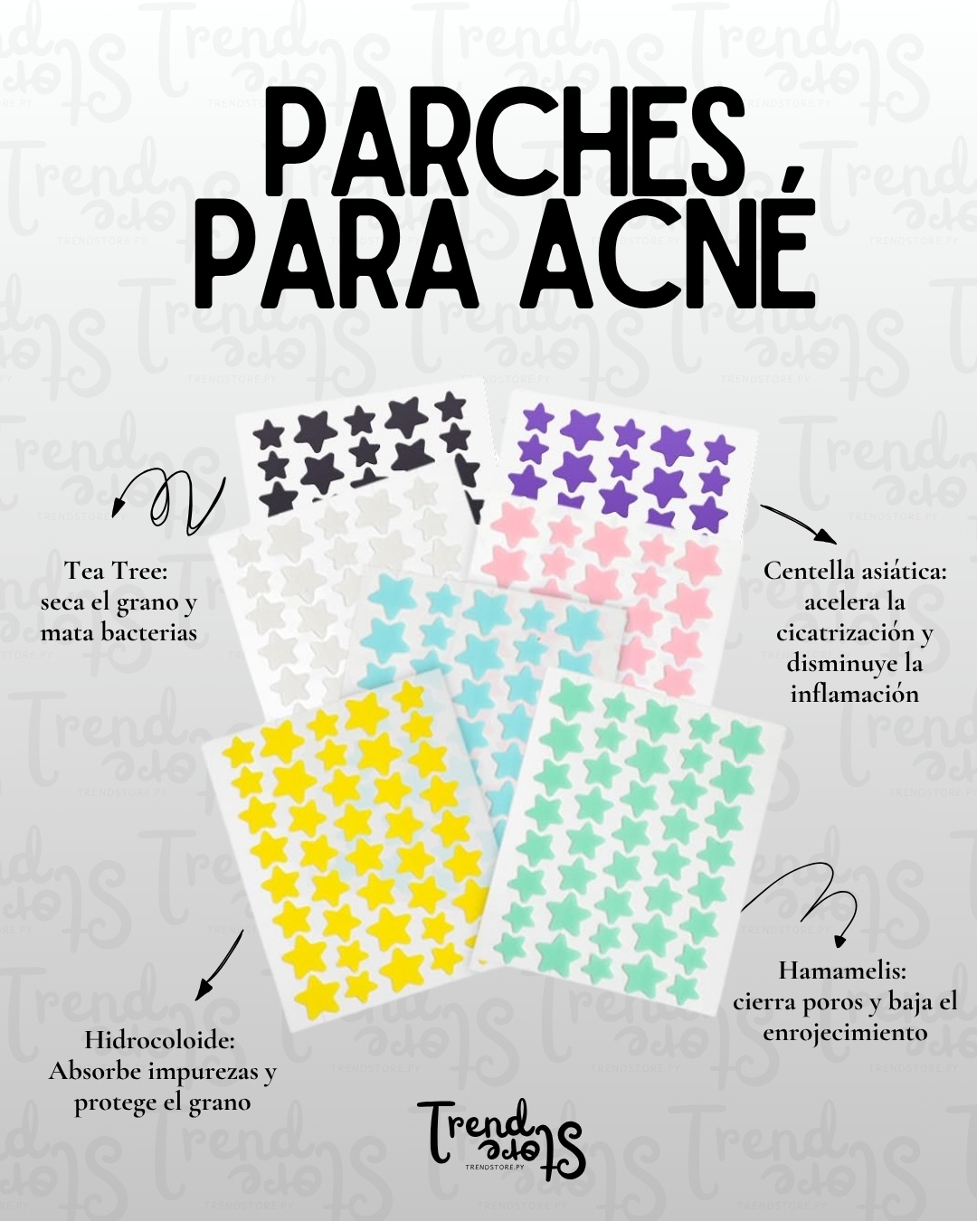 Parche para Acné - 1 Plancha (40 estrellitas)