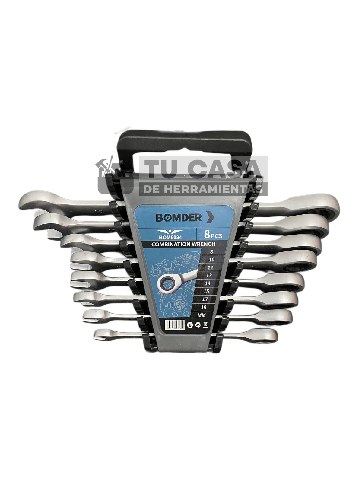 LLAVE COMBINADA 8pcs c/catraca 