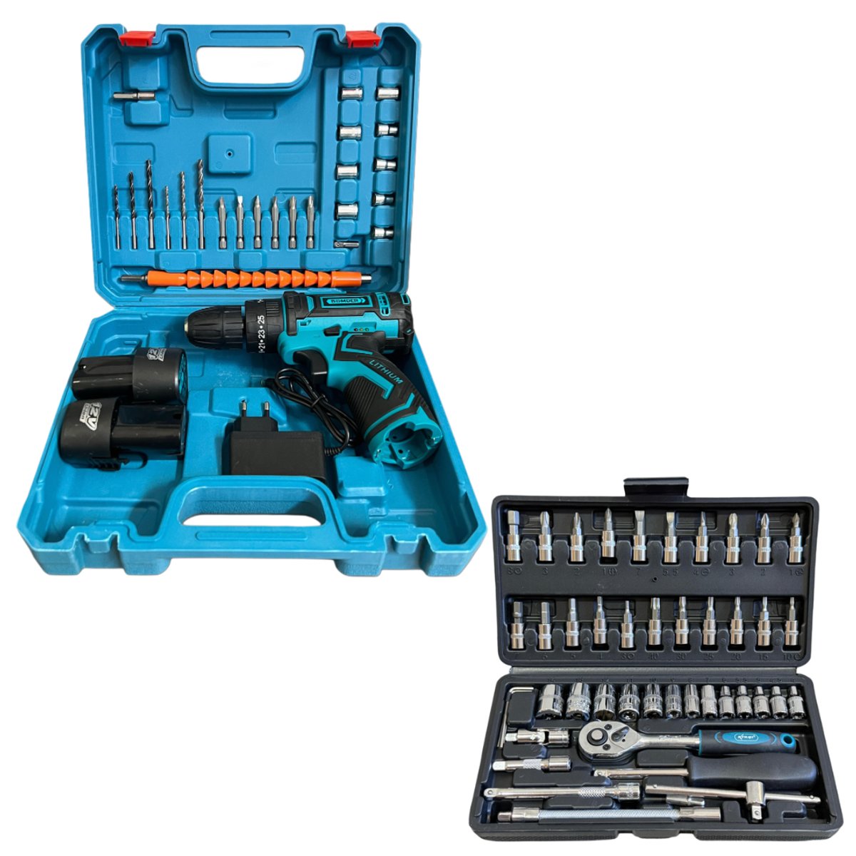 Combo Taladro 12V + Kit 46 PCS 