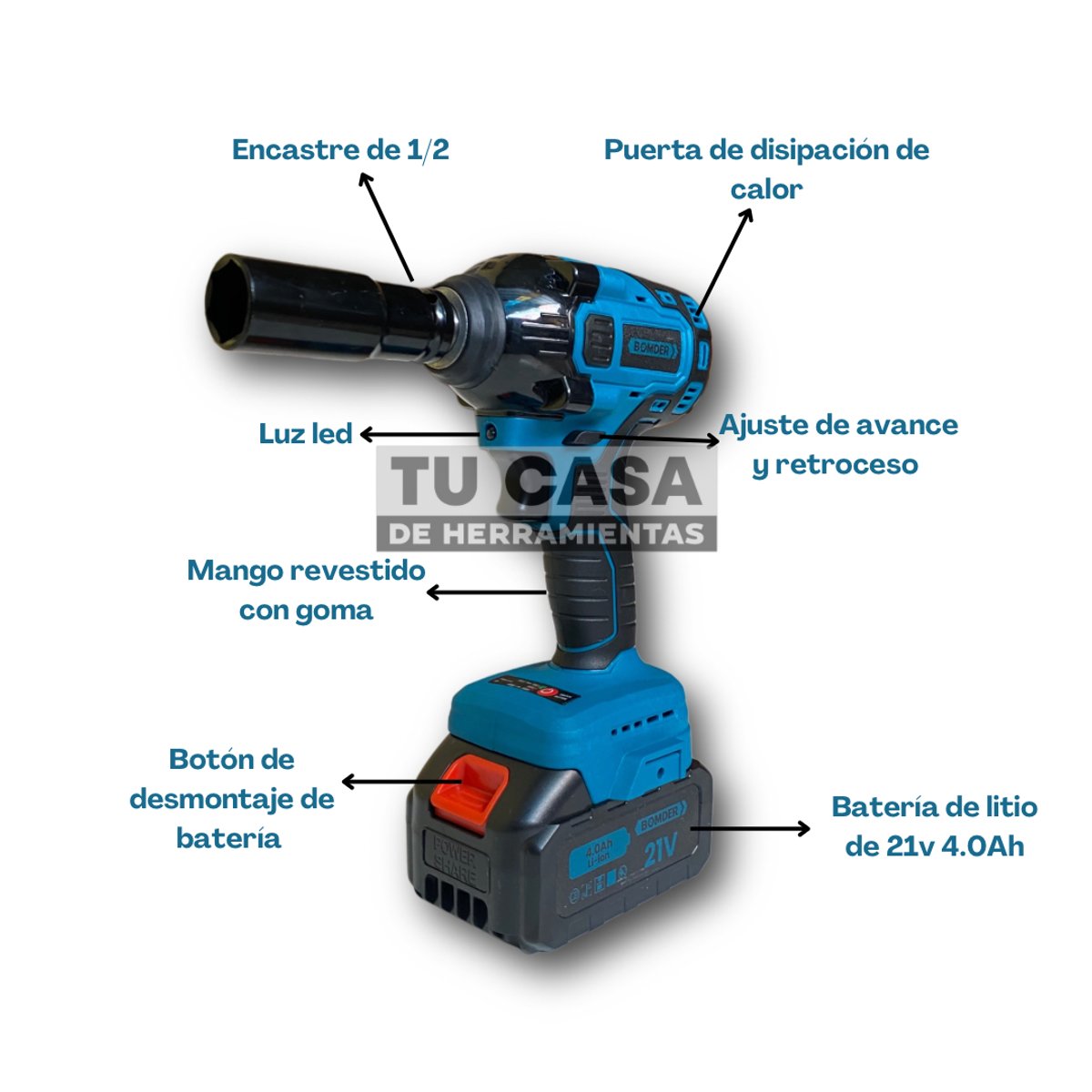 PISTOLA DE IMPACTO BOMDER 21v 