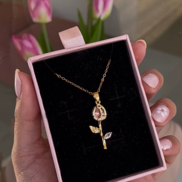 Collar Tulipán rosa 