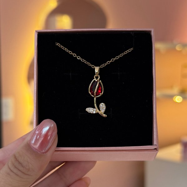 Collar tulipán rojo