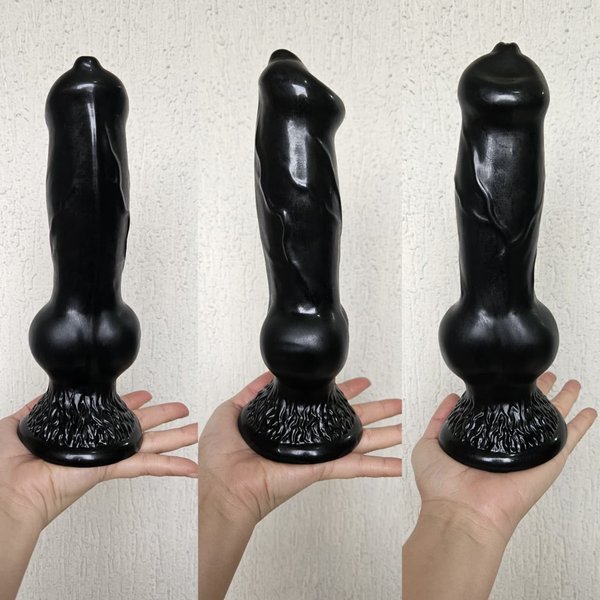 Dildo Dog Black con ventosa - 23,5 x 6,5cm 