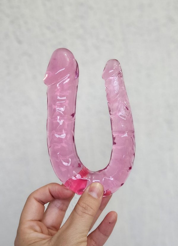 Dildo doble penetración -  29 x 3 cm - ROSA
