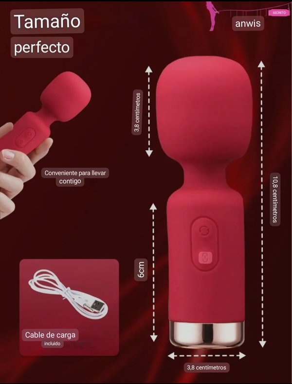 Mini vibrador recargable con 10 frecuencias 