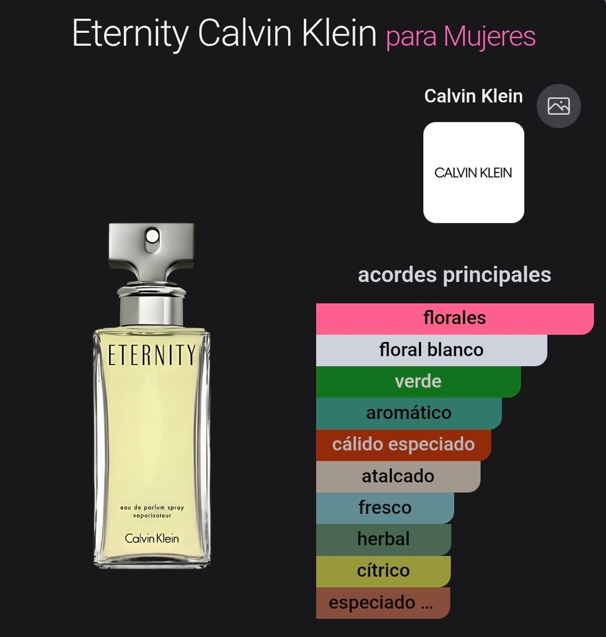 Eternity Calvin Klein - Femenino