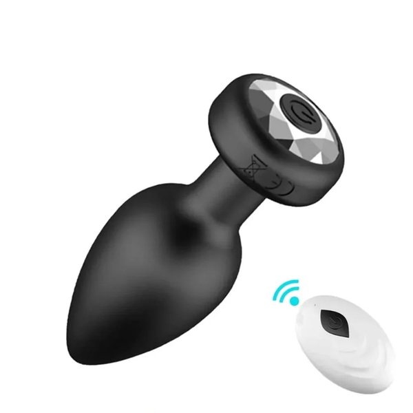 Plug anal con vibración a control - 9 x 3 cm 