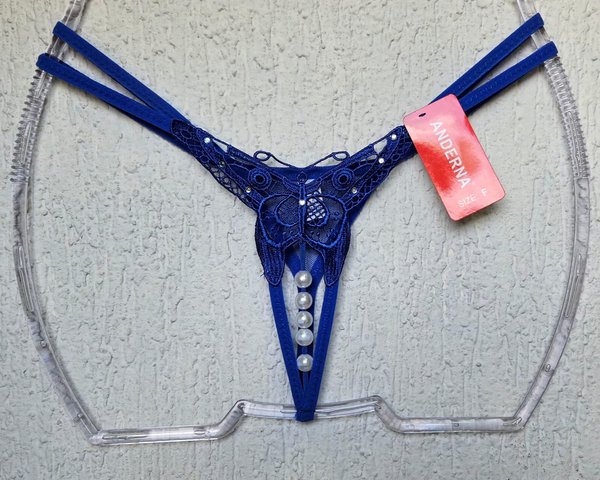 Less con perlas mariposa AZUL 