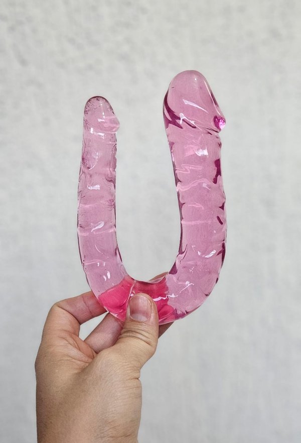 Dildo doble penetración -  29 x 3 cm - ROSA