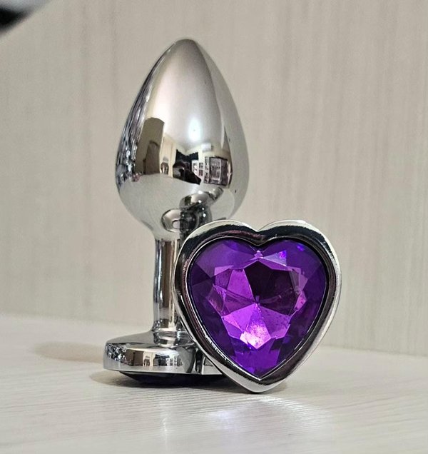Plug anal en P - Corazon Lila - 7x2,8cm 