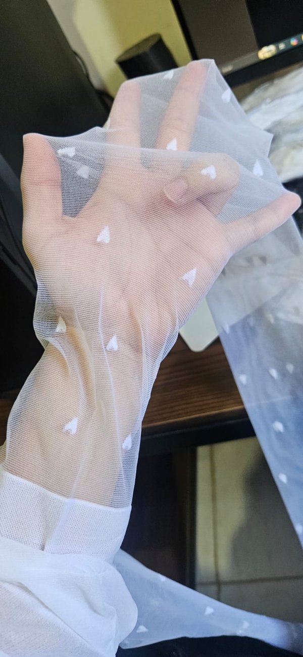 Media fina a motas de corazones L - Cod 1114