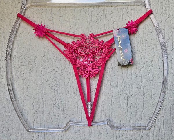 Less con perlas ROSADO oscuro