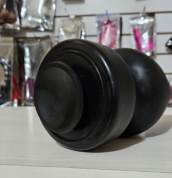 Plug anal con ventosa - 24 x 11 cm  - NEGRO 