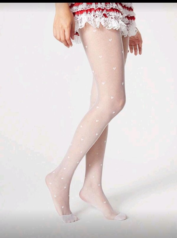 Media fina a motas de corazones L - Cod 1114