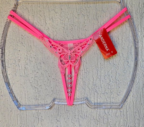 Less con perlas mariposa ROSA
