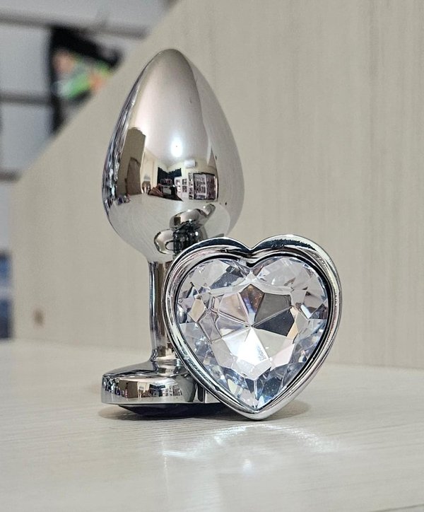 Plug anal en P - Corazon Cristal- 7x2,8cm