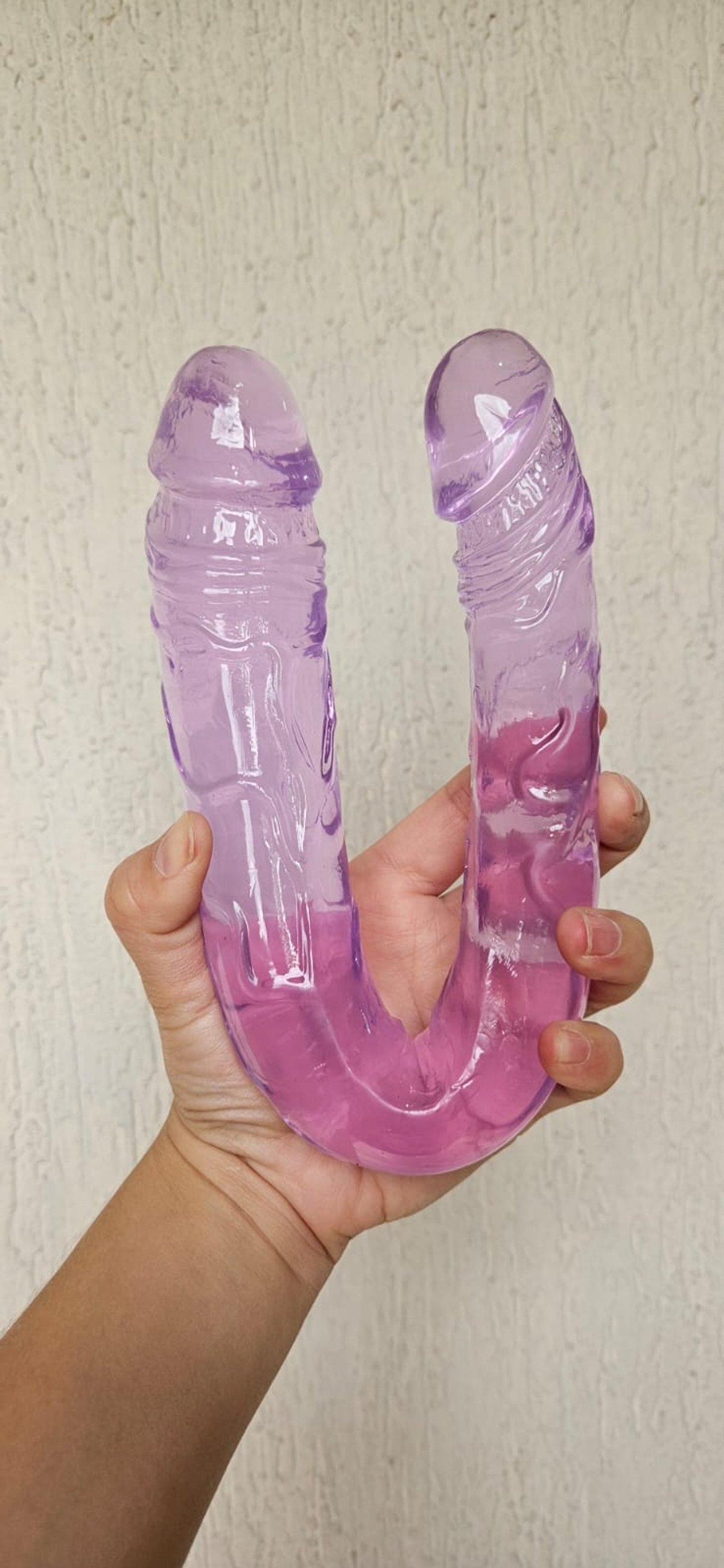 Dildo doble lila - 37,5 x 4cm   - 2