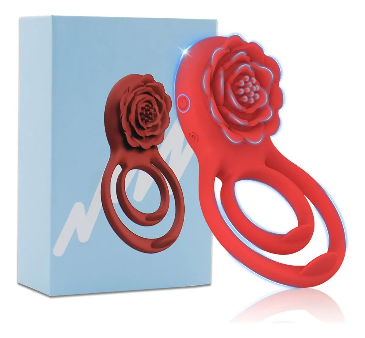 Anillo vibrador - Flor rojo 