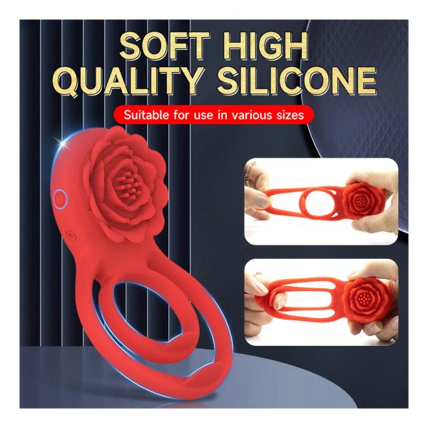 Anillo vibrador - Flor rojo 