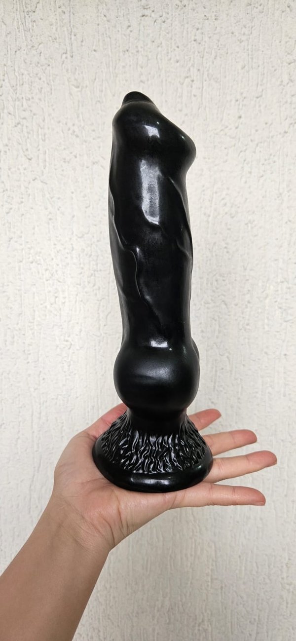 Dildo Dog Black con ventosa - 23,5 x 6,5cm 