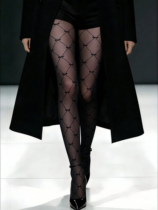 Media fina con diseño moño - L/XXL - Cod 1162