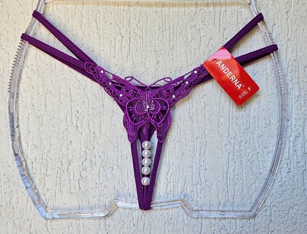 Less con perlas mariposa LILA 