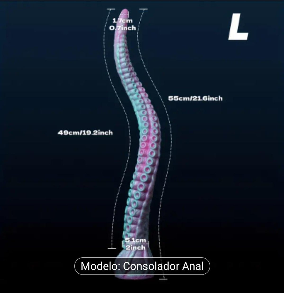 Dildo con ventosa TENTACULO - Talle G  - 2