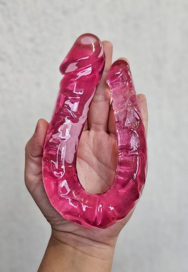 Dildo doble penetración -  29 x 3 cm - ROSA