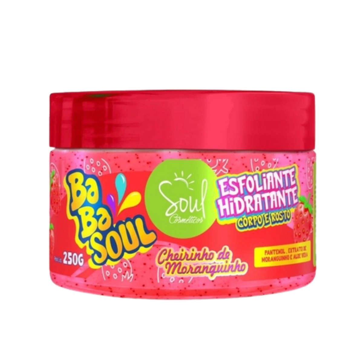 Exfoliante hidratante corporal y facial con aroma a fresa - Babasoul Soul