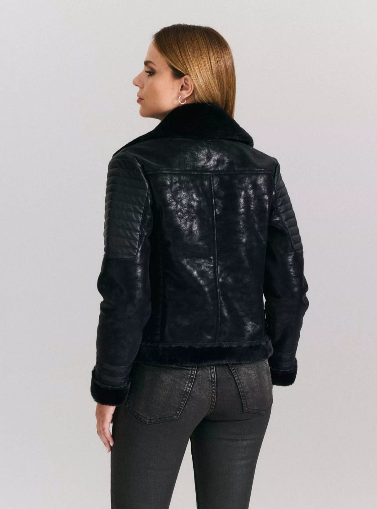 Campera Aviadora Mujer JJO Con Pelo interior Tall XL - 2