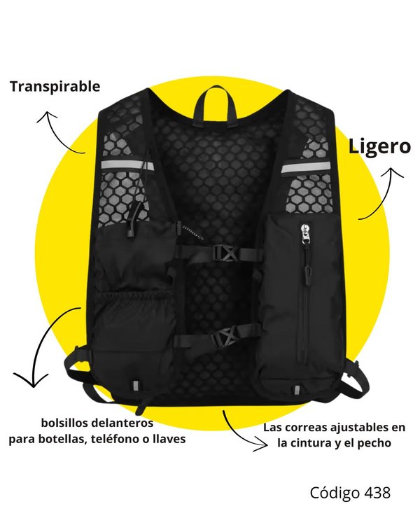 CHALECO PARA HIDRATACION NEGRO