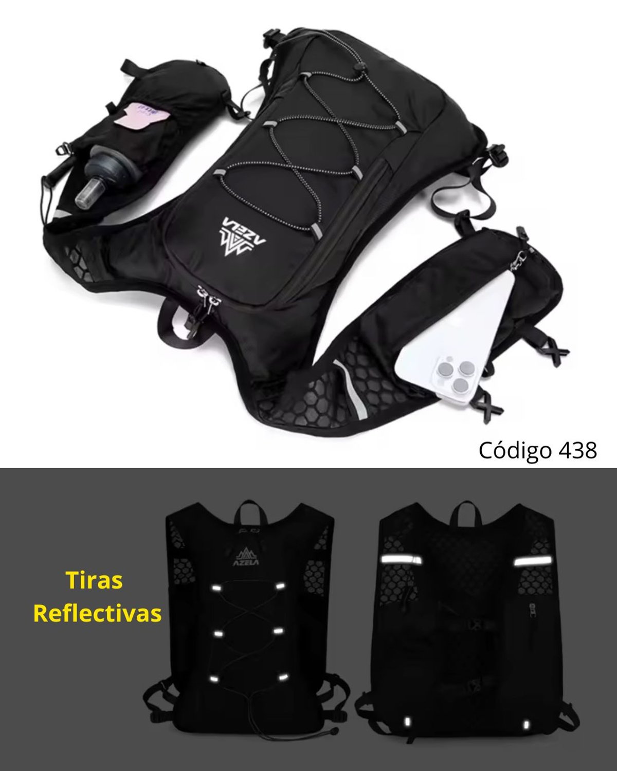 CHALECO PARA HIDRATACION NEGRO - 4